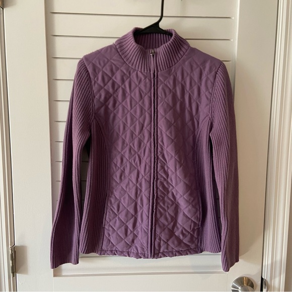 croft & barrow Jackets & Blazers - Croft & Barrow Purple Quilted and Ribbed Jacket Size Medium